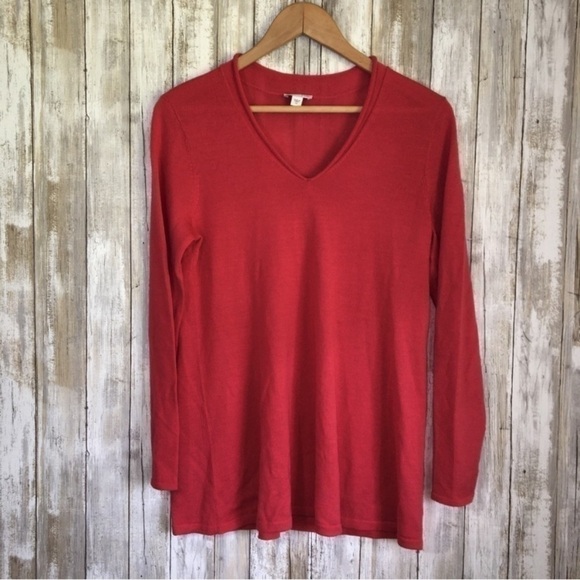 J. Jill Sweaters - J. Jill Pinkish Red Merino Wool Sweater